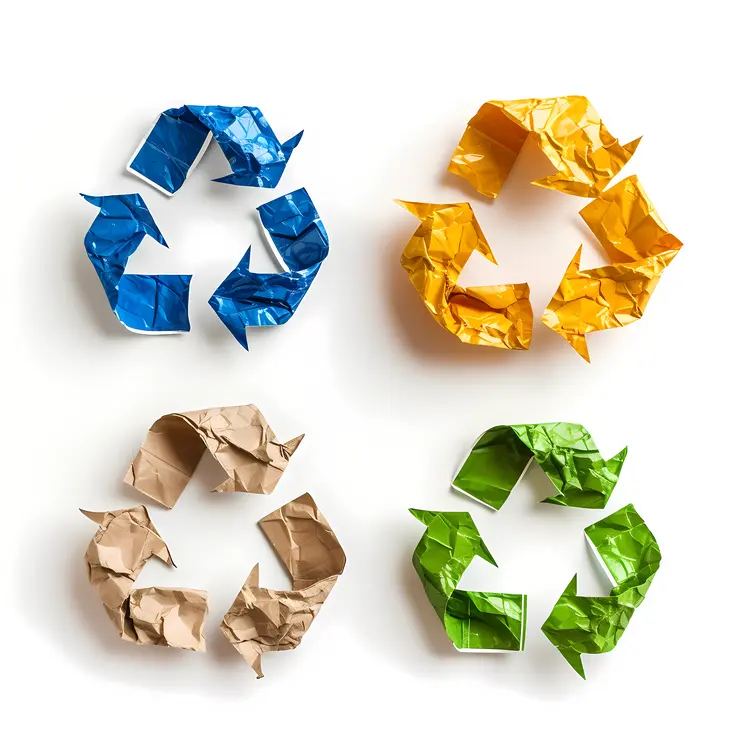 Colorful Recycling Symbols Made of Paper