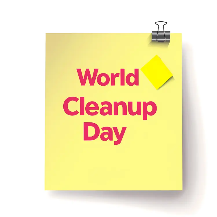 World Cleanup Day Paper with Clip