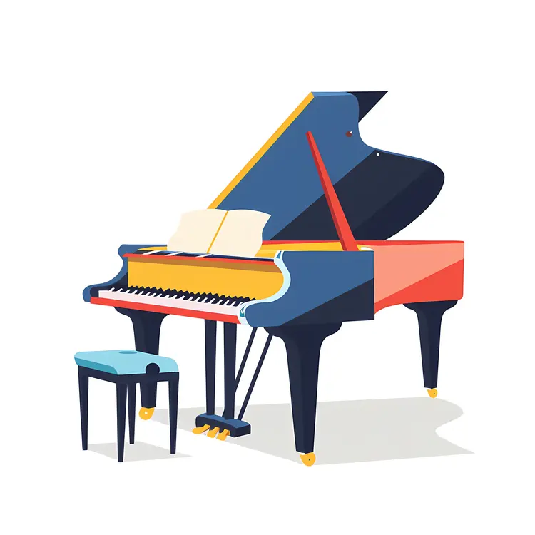 Colorful Grand Piano Illustration