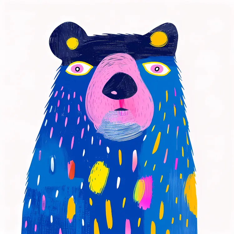 Colorful Cartoon Bear Illustration