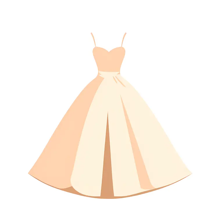 Elegant Peach Dress Illustration