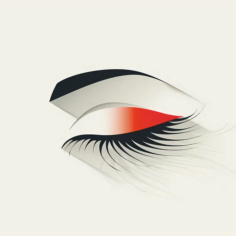 Closed Eye with Long Lashes Illustration