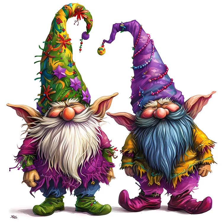 Colorful Gnomes in Whimsical Attire