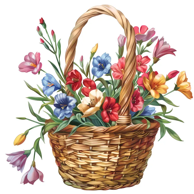 Colorful Flower Basket
