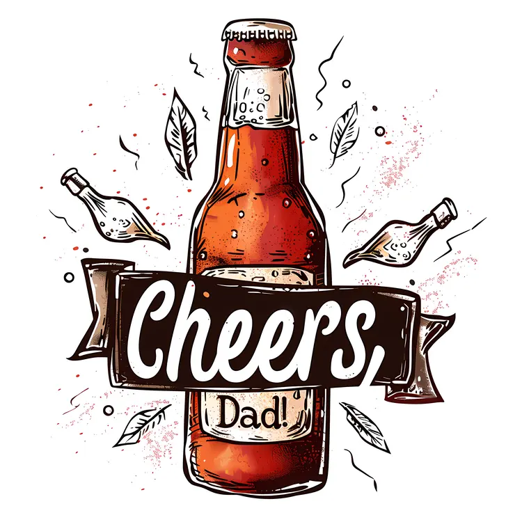 Cheers Dad Beer Bottle with Banner