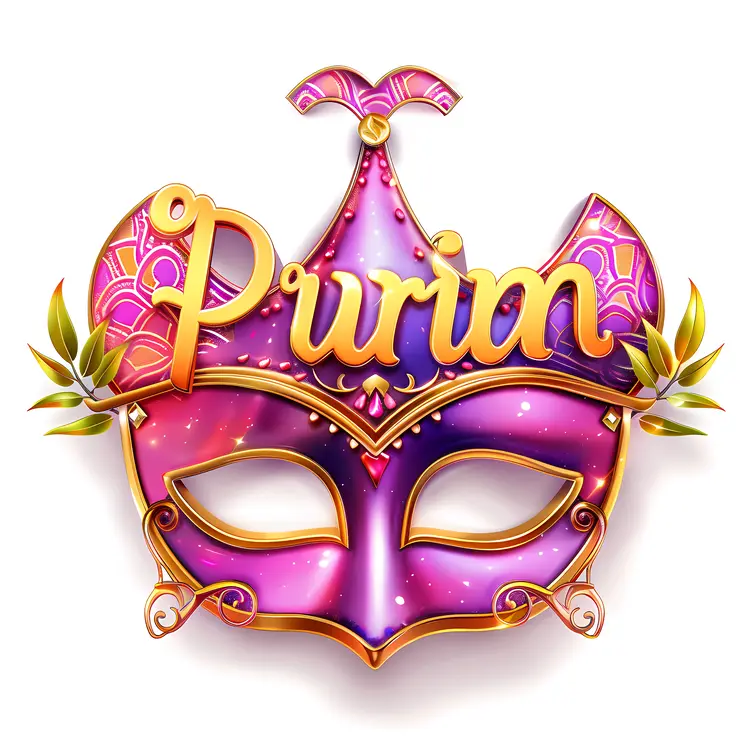 Purim Text with Purple Mask