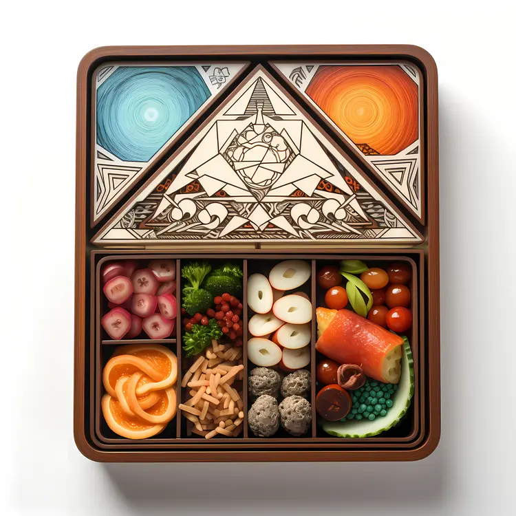 Artistic Bento Box with Colorful Vegetables