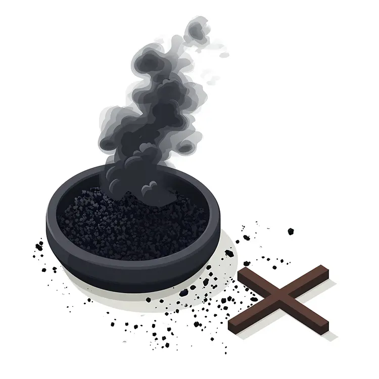 Ash Cross with Bowl and Smoke for Ash Wednesday