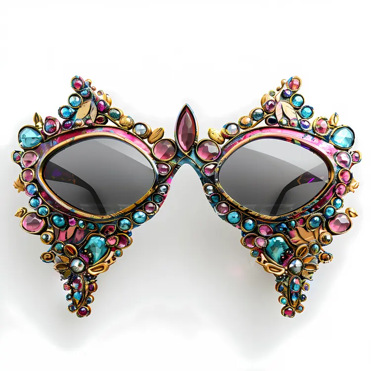 Bejeweled Colorful Fashion Sunglasses