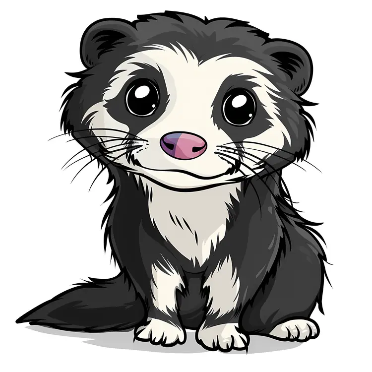 Adorable Ferret Drawing