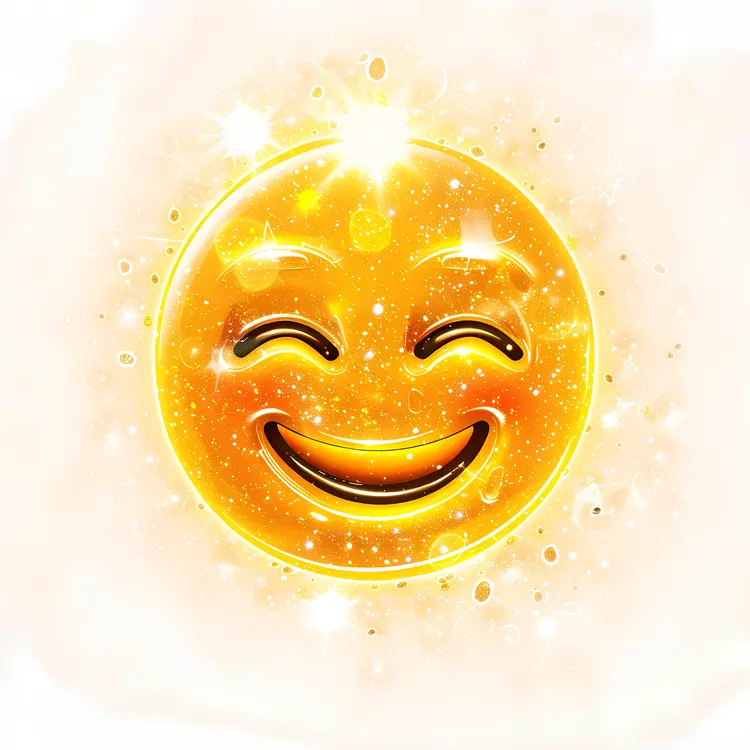 Bright Smiley Face with Sparkles