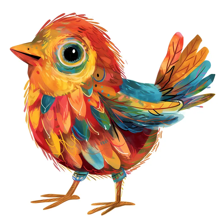 Colorful Bird with Big Eyes