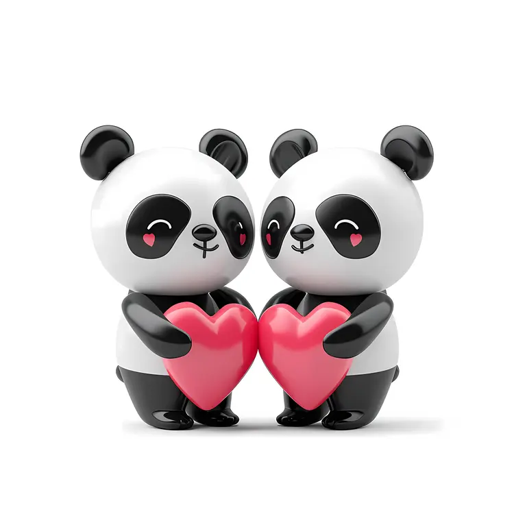 Pandas with Hearts