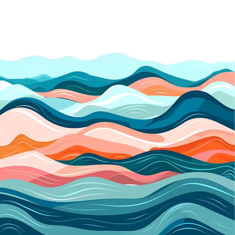 Colorful Waves in Abstract Style