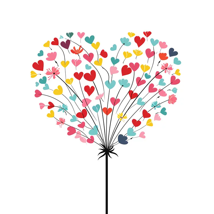 Heart-shaped Dandelion Illustration