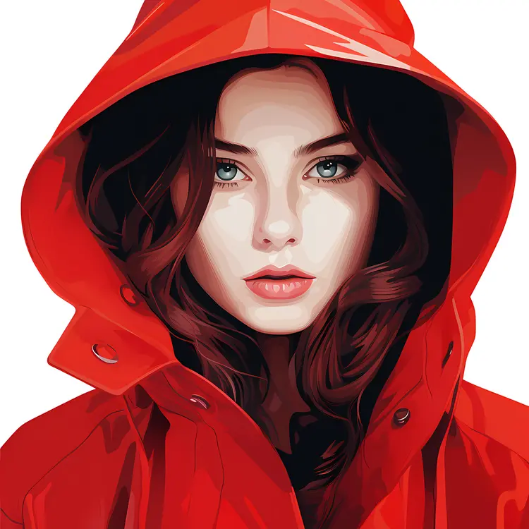 Woman in Red Hood Portrait