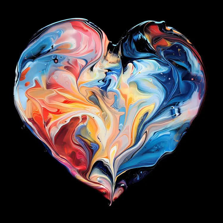Colorful Heart in Abstract Art