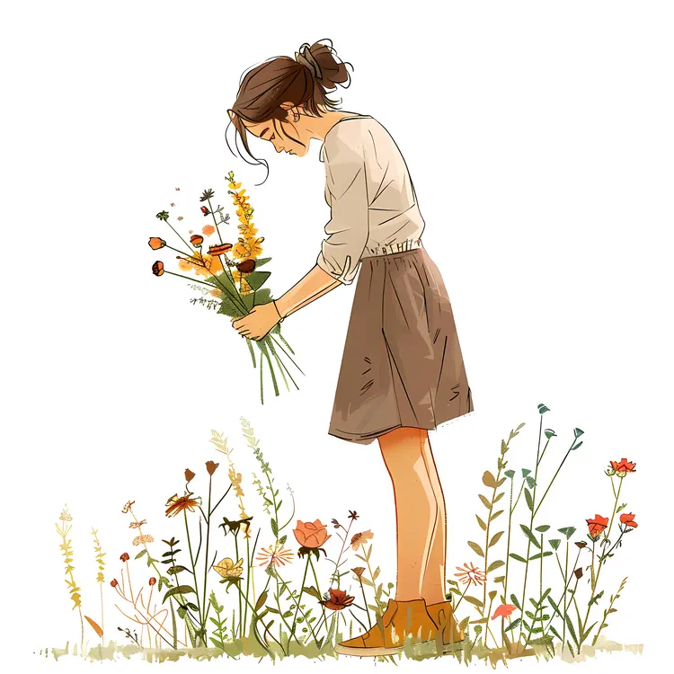 Girl Arranging Flowers