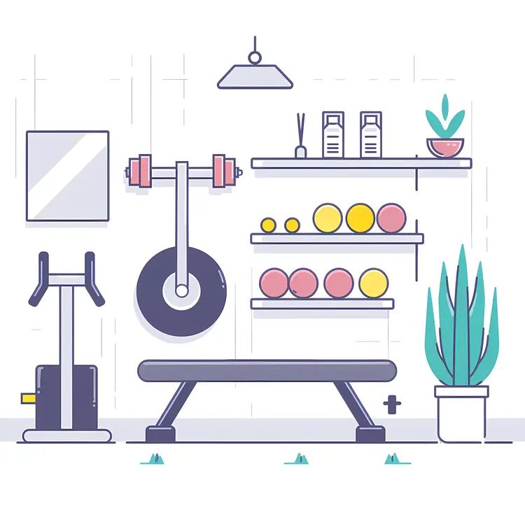 Home Gym with Various Equipment