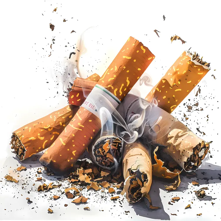 Pile of Cigarette Butts Illustration