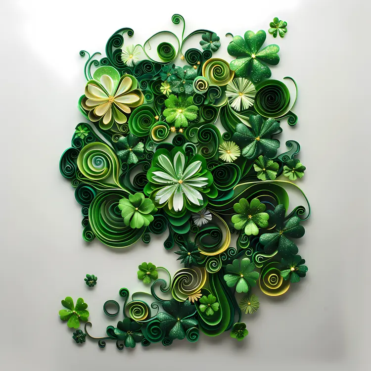 Green Paper Quilling Art