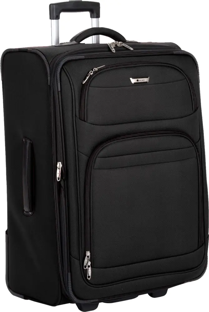 Compact Black Suitcase with Wheels for Travel