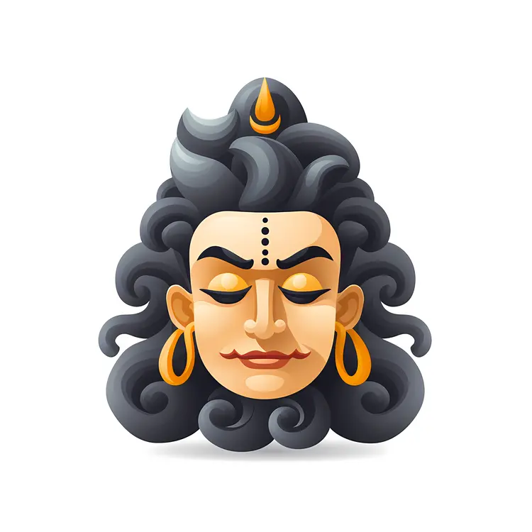 Shiva Illustration with Closed Eyes
