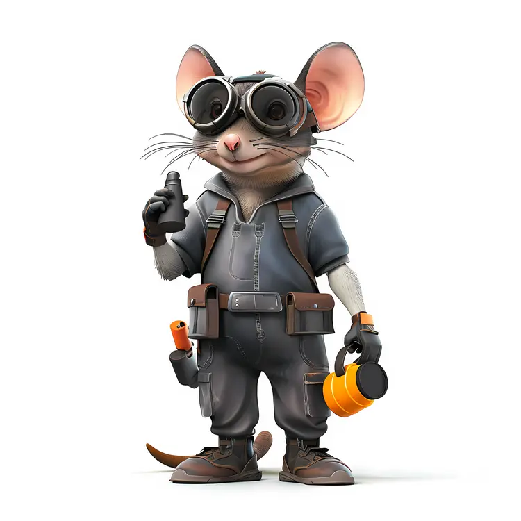 Mouse in Mechanic Outfit
