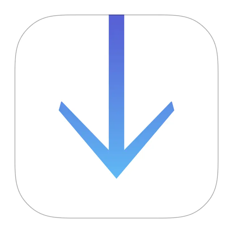 Blue Download Arrow Icon