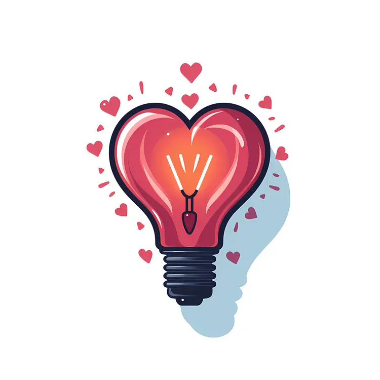 Heart-shaped Light Bulb with Love Theme