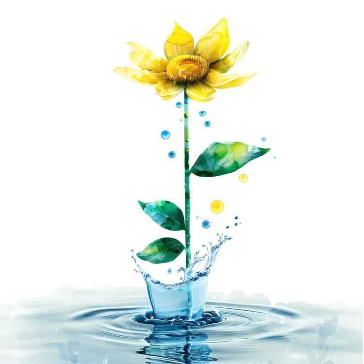Yellow Flower in Water