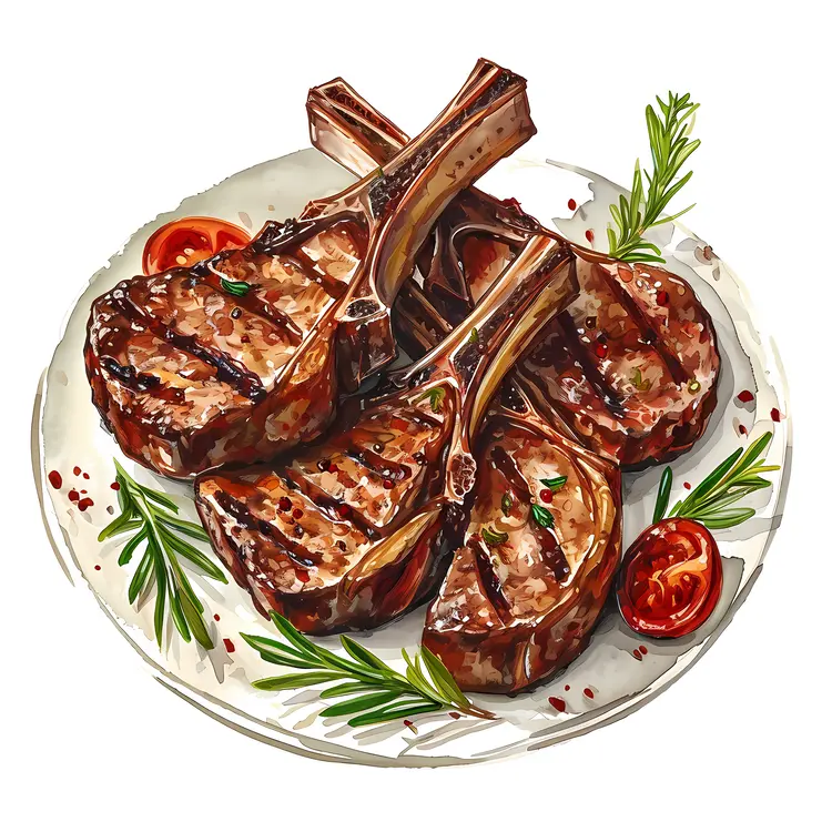 Grilled Lamb Chops with Rosemary and Tomatoes