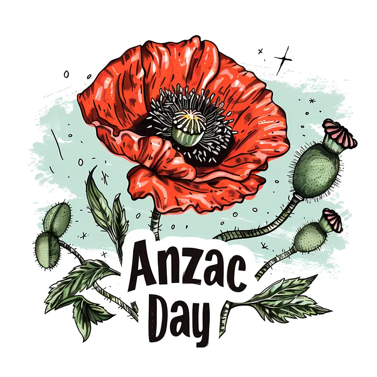 Red Poppy for Anzac Day