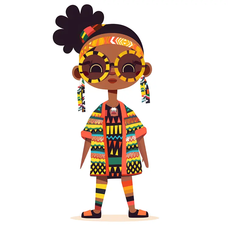 Girl with Glasses and Colorful Outfit