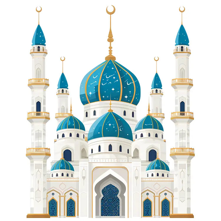 Blue Dome Mosque with Minarets