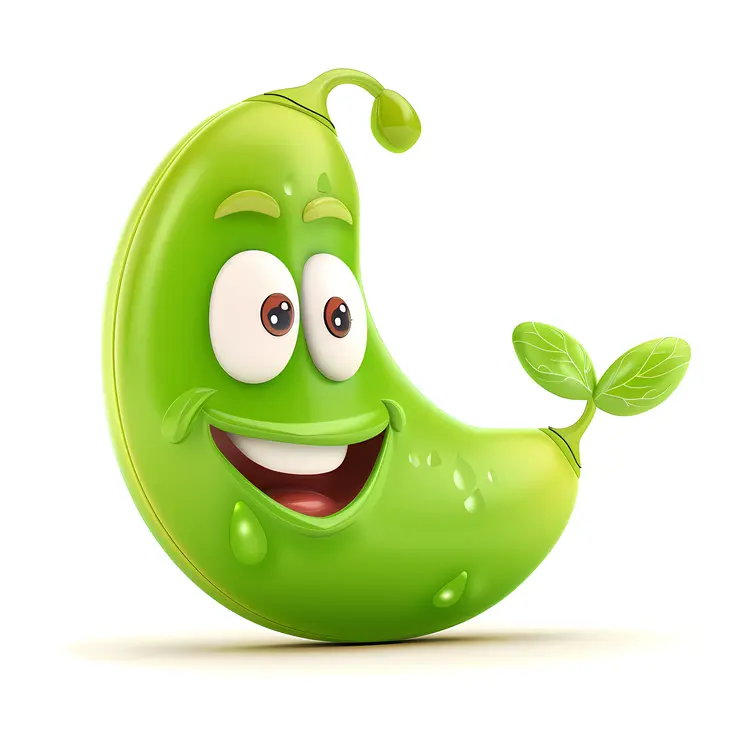 Smiling Green Bean Cartoon