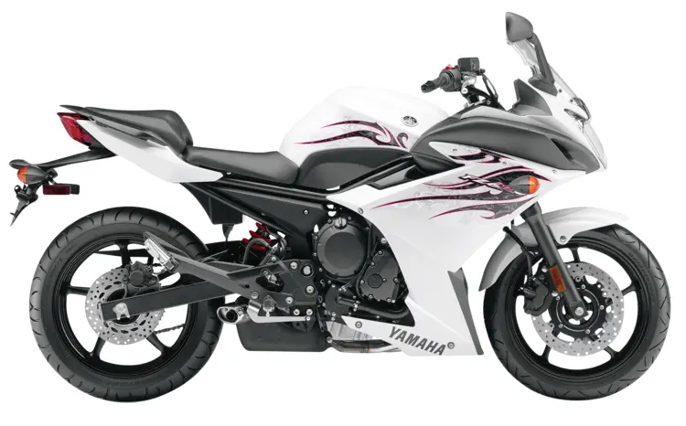 White and Black Motorcycle with Red Accents