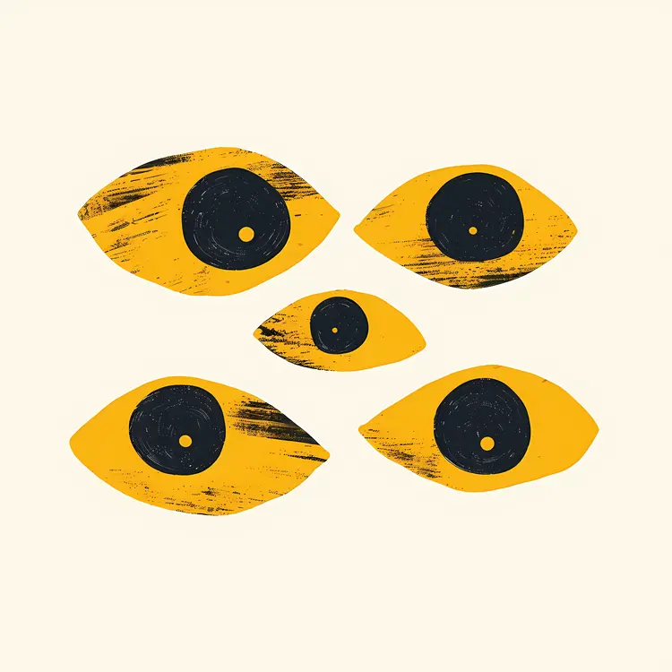 Abstract Yellow Eyes Art