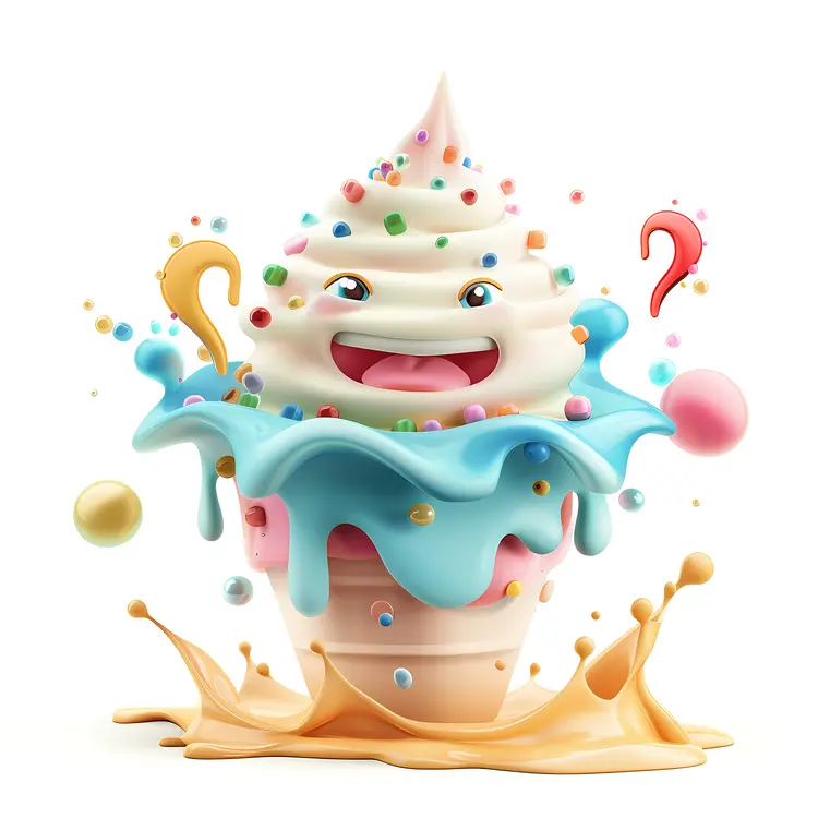 Colorful Ice Cream Cup with Sprinkles