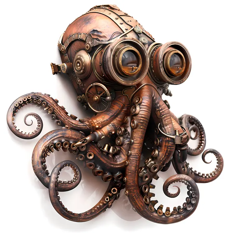 Steampunk Octopus with Goggles