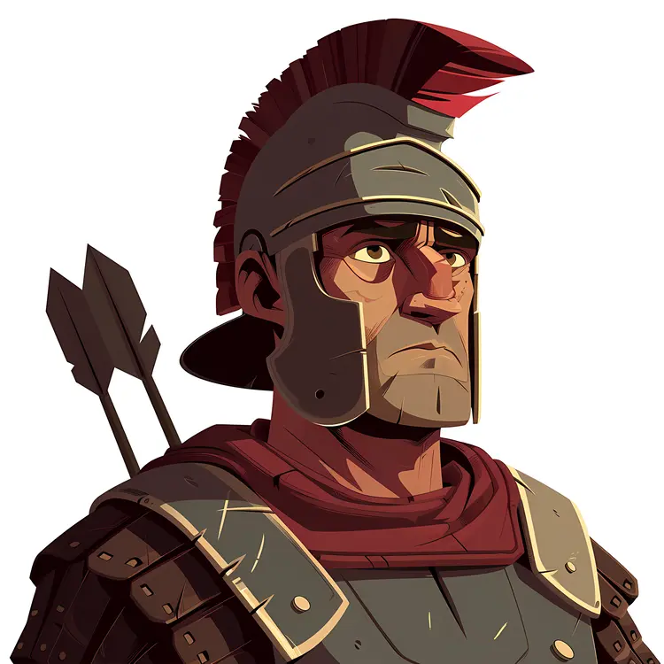 Illustrated Roman Soldier with Helmet