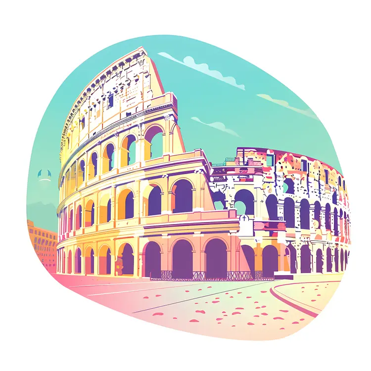 Colorful Colosseum Illustration