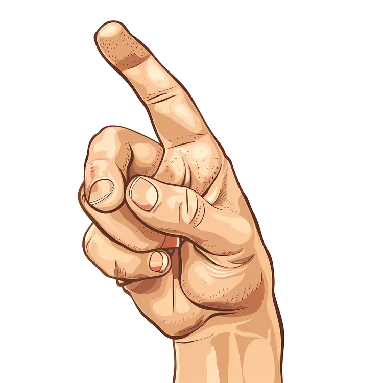 Colored Pointing Hand Gesture Illustration