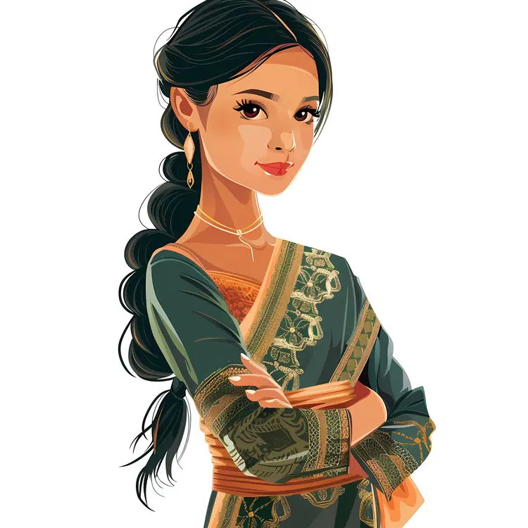 Traditional Dress Woman Illustration