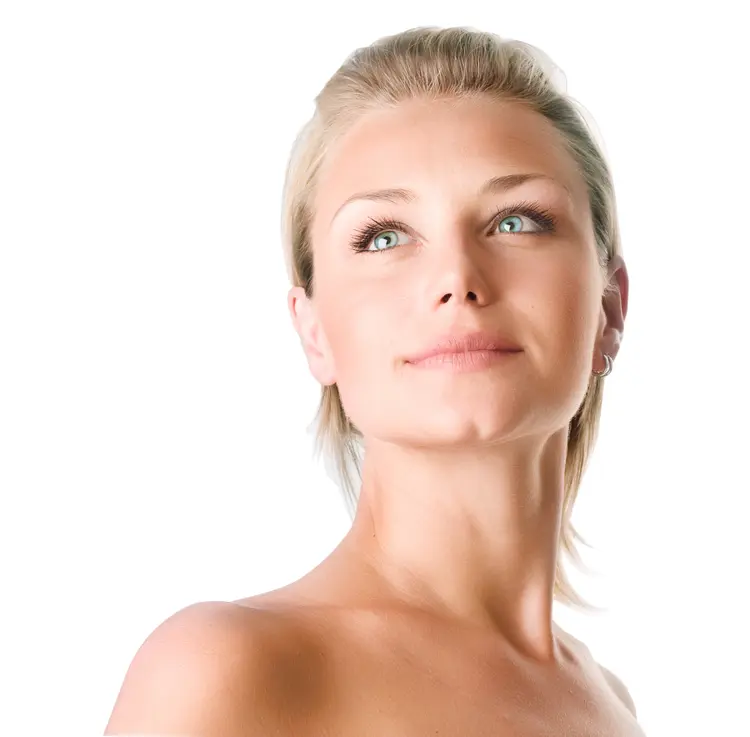 Blonde Woman Looking Up