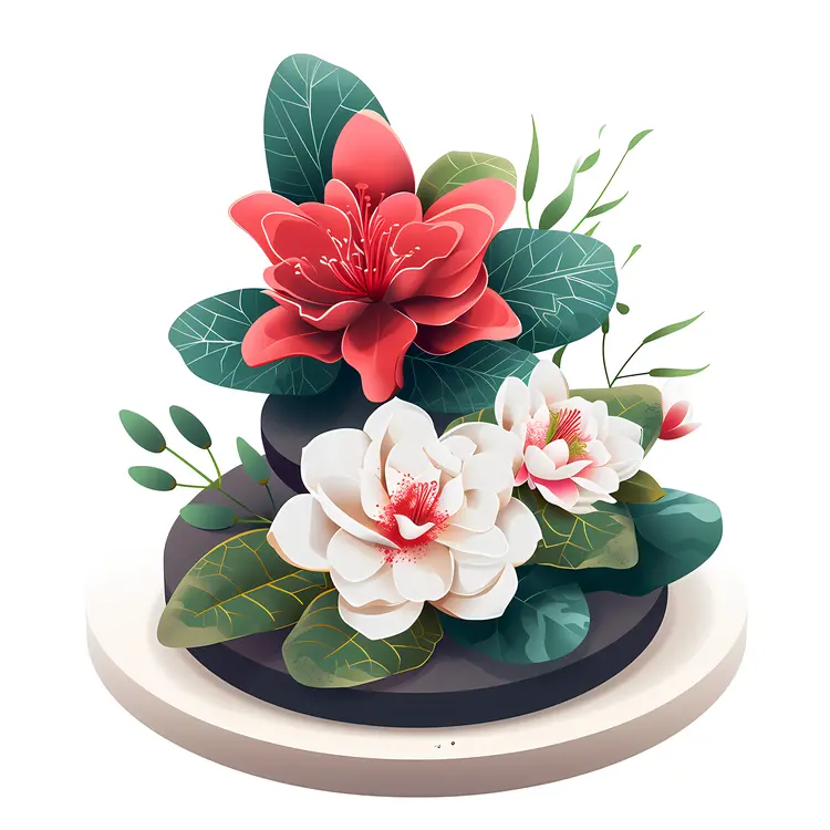 Red and White Flower Arrangement