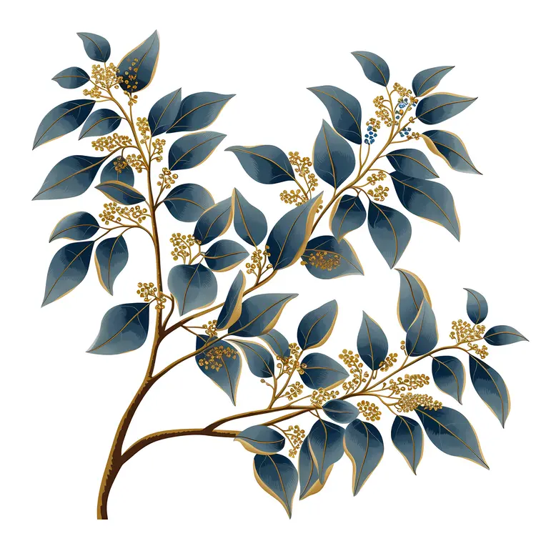 Eucalyptus Branch with Leaves