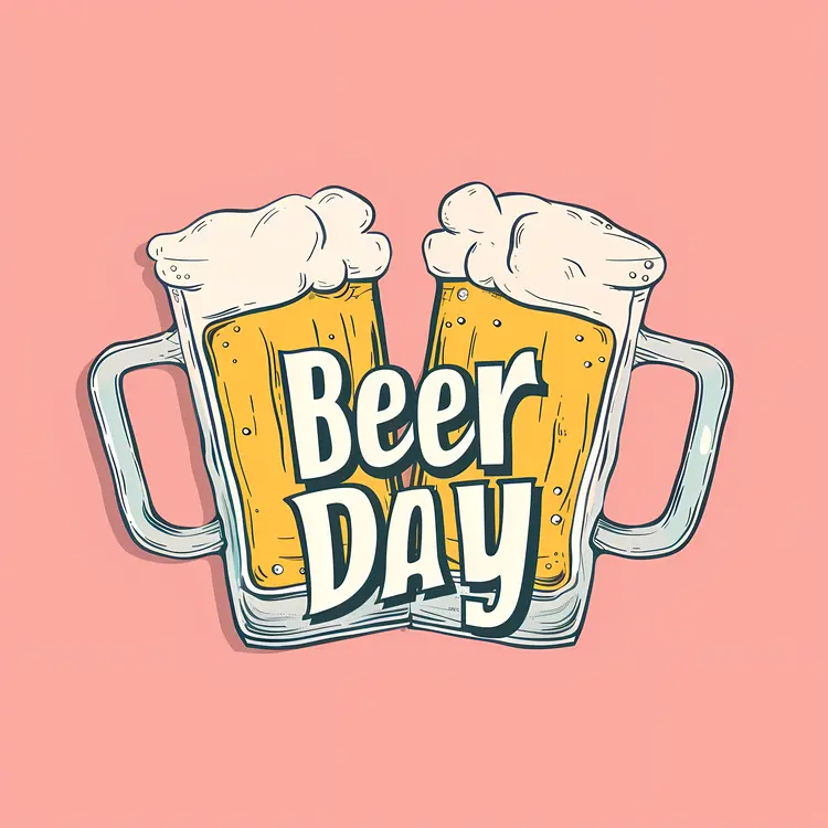 Beer Day Celebration with Two Mugs