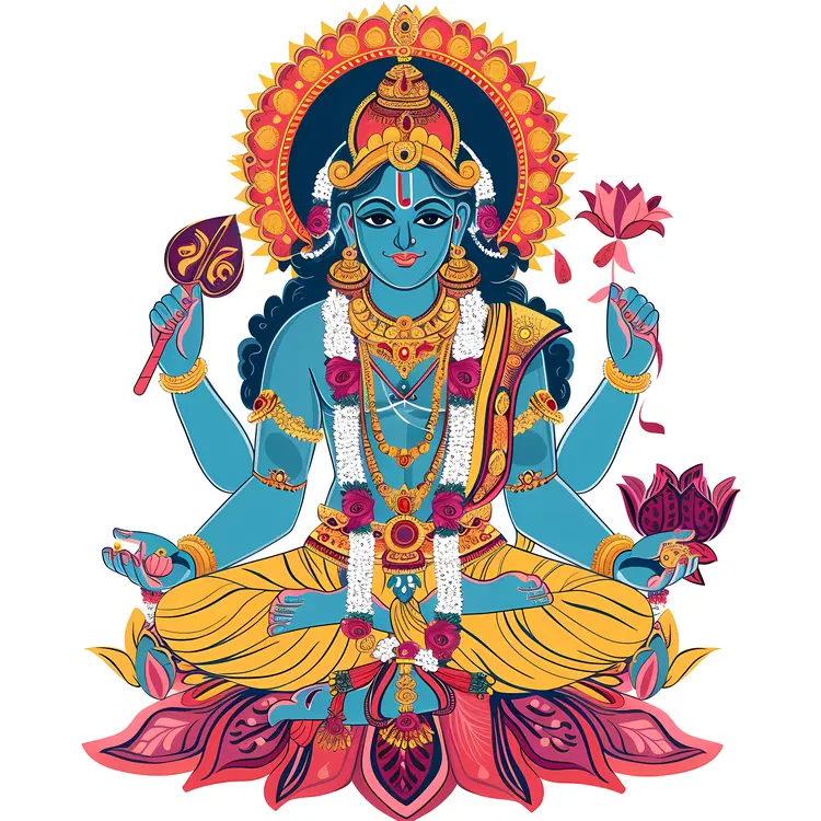 Hindu Deity with Multiple Arms