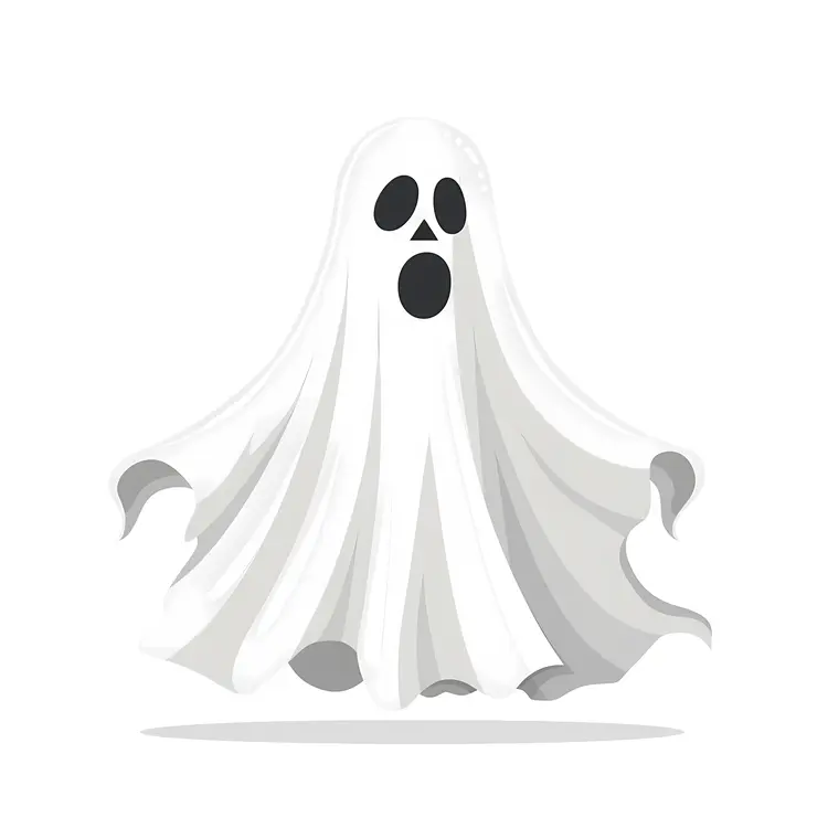 Spooky White Ghost Illustration